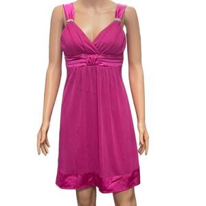 deb Pink Mesh Tie on Back Homecoming Dress LARGE